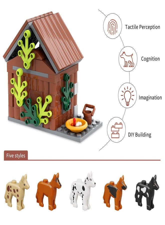 PIPART Farm Animals Dog House Building Blocks Set, MOC Animal Kennel Toy Set for Kids, Girls and Boys Ages 8+ (109 Pieces) - Image 3
